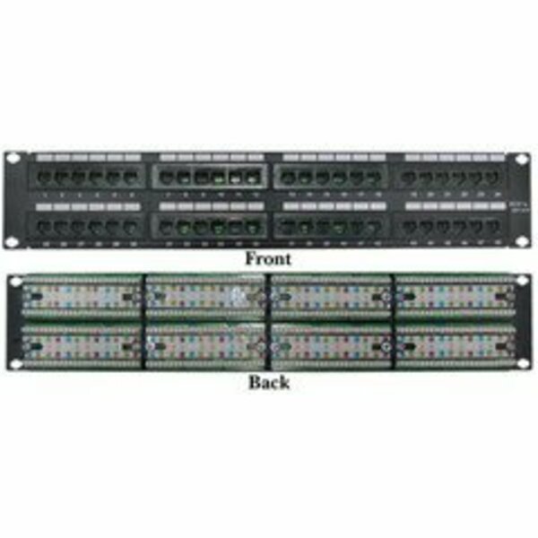 Swe-Tech 3C Rackmount 48 Port Cat5e Patch Panel, Horizontal, 110 Type, 568A & 568B Compatible, 2U FWT68PP-03048